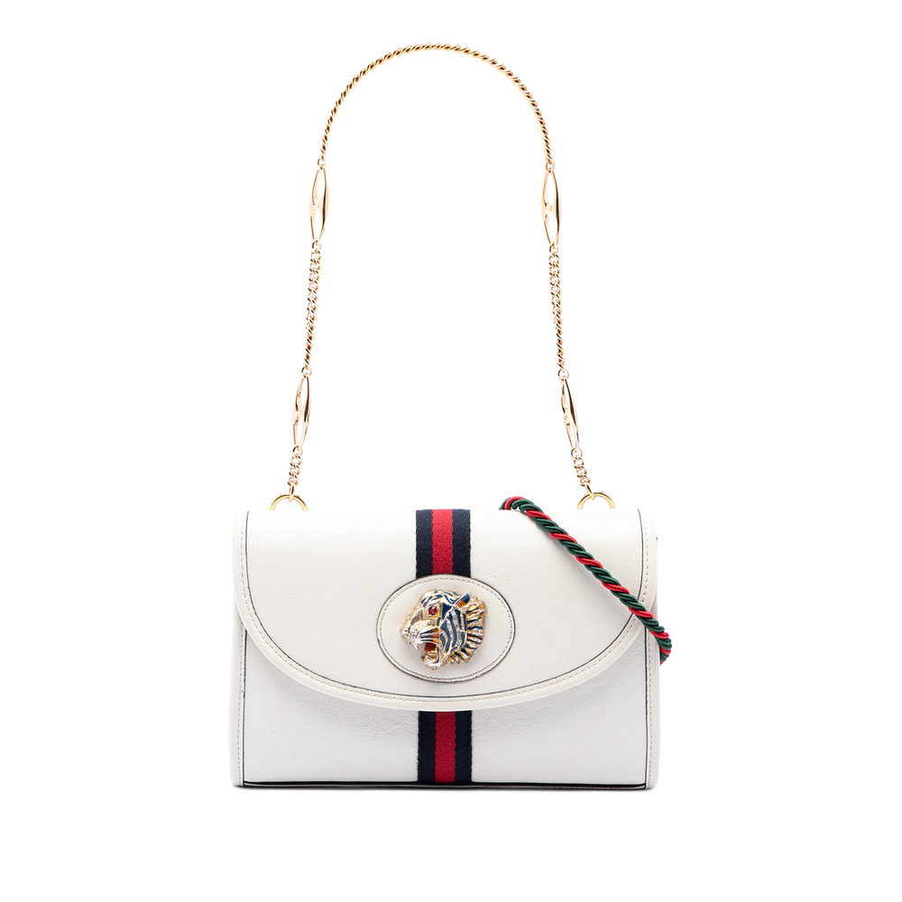Pre-Loved Gucci Small Leather Rajah Web Chain Satchel